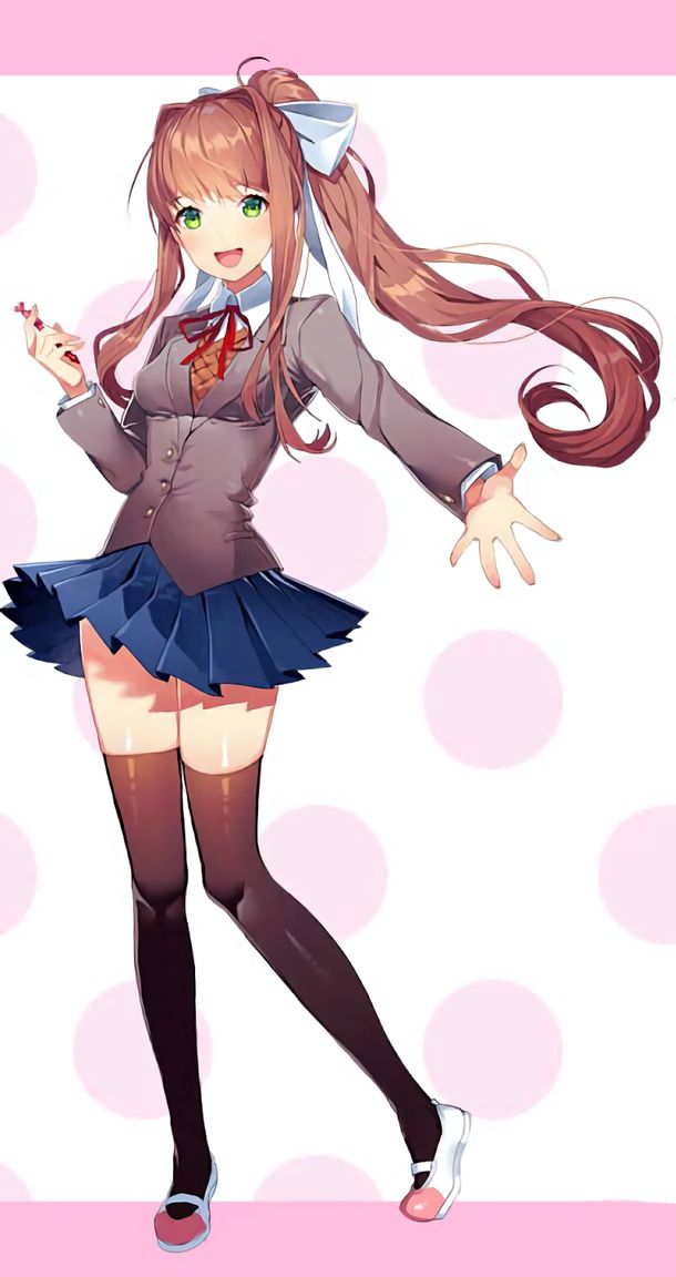 High Quality Monika Doki Doki Blank Meme Template