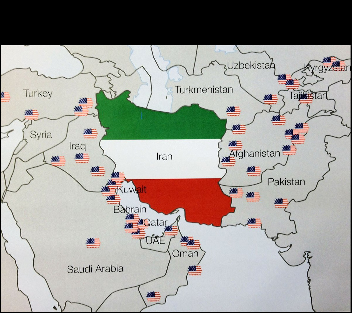 NATO Bases Surrounding Iran Blank Meme Template