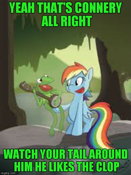 YEAH THAT'S CONNERY ALL RIGHT WATCH YOUR TAIL AROUND HIM HE LIKES THE CLOP | made w/ Imgflip meme maker