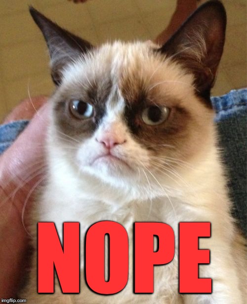 Grumpy Cat Meme | NOPE | image tagged in memes,grumpy cat | made w/ Imgflip meme maker