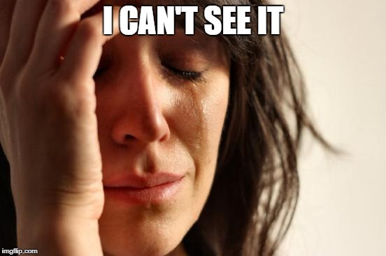 First World Problems Meme | I CAN'T SEE IT | image tagged in memes,first world problems | made w/ Imgflip meme maker