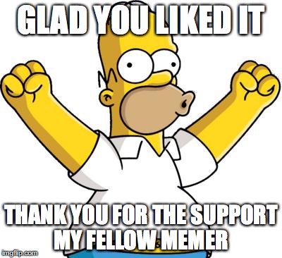 GLAD YOU LIKED IT THANK YOU FOR THE SUPPORT MY FELLOW MEMER | made w/ Imgflip meme maker