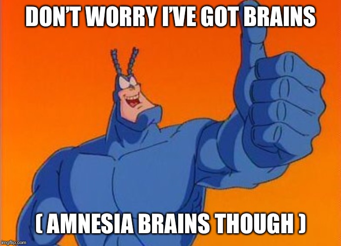 DON’T WORRY I’VE GOT BRAINS ( AMNESIA BRAINS THOUGH ) | made w/ Imgflip meme maker