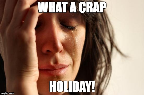 First World Problems Meme | WHAT A CRAP HOLIDAY! | image tagged in memes,first world problems | made w/ Imgflip meme maker