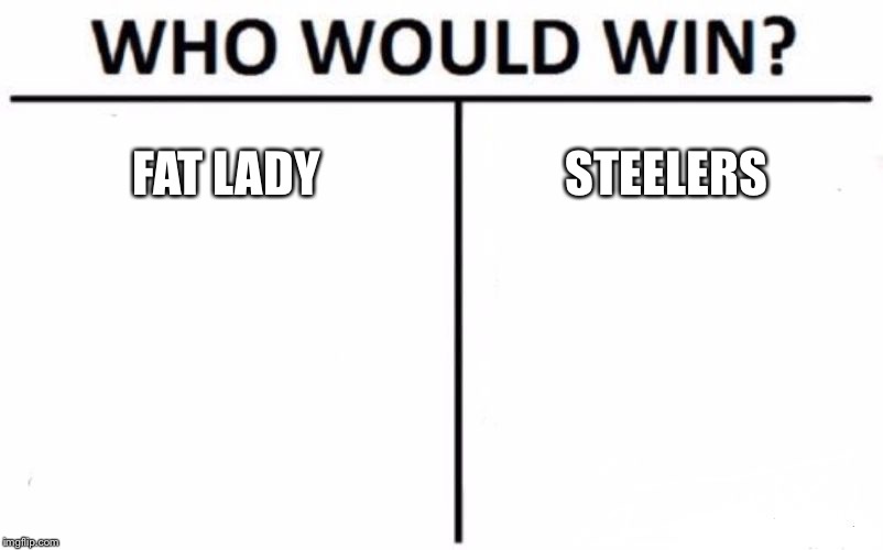 Who Would Win? Meme | FAT LADY STEELERS | image tagged in memes,who would win | made w/ Imgflip meme maker