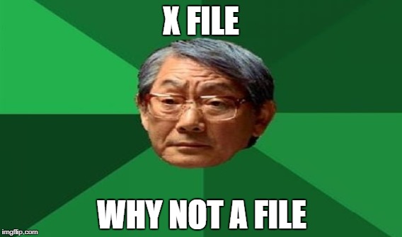 X FILE WHY NOT A FILE | made w/ Imgflip meme maker