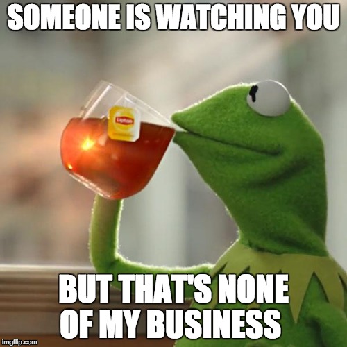 But That's None Of My Business | SOMEONE IS WATCHING YOU; BUT THAT'S NONE OF MY BUSINESS | image tagged in memes,but thats none of my business,kermit the frog | made w/ Imgflip meme maker