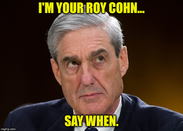 Robert Mueller | I'M YOUR ROY COHN... SAY WHEN. | image tagged in robert mueller | made w/ Imgflip meme maker