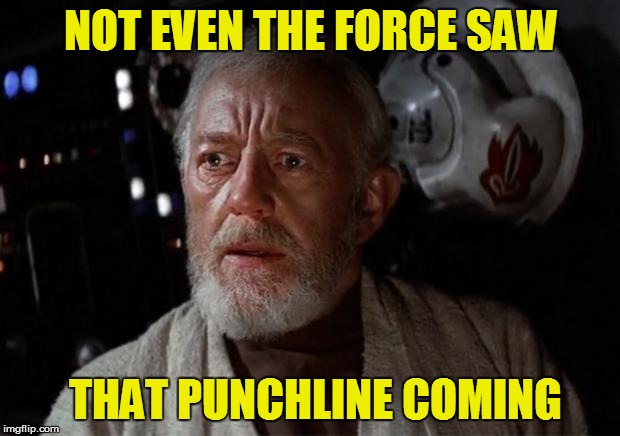 NOT EVEN THE FORCE SAW THAT PUNCHLINE COMING | made w/ Imgflip meme maker