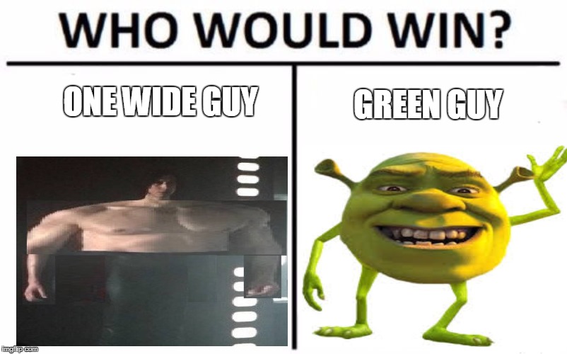 Who Would Win? Meme | ONE WIDE GUY; GREEN GUY | image tagged in memes,who would win | made w/ Imgflip meme maker