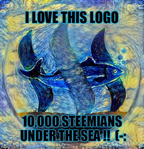 I LOVE THIS LOGO; 10,000 STEEMIANS UNDER THE SEA !!  (-: | made w/ Imgflip meme maker