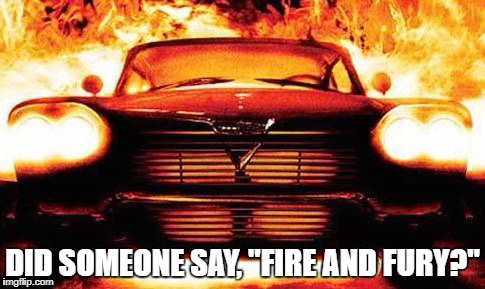 fire and fury | DID SOMEONE SAY, "FIRE AND FURY?" | image tagged in political meme | made w/ Imgflip meme maker