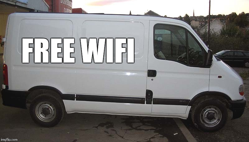 Kidnapping in 2018 |  FREE WIFI | image tagged in blank white van | made w/ Imgflip meme maker