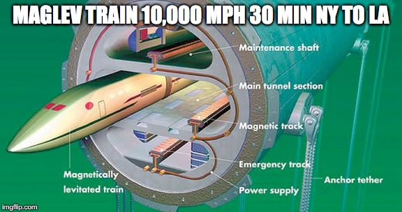 MAGLEV TRAIN 10,000 MPH 30 MIN NY TO LA | image tagged in secret train,maglev train | made w/ Imgflip meme maker
