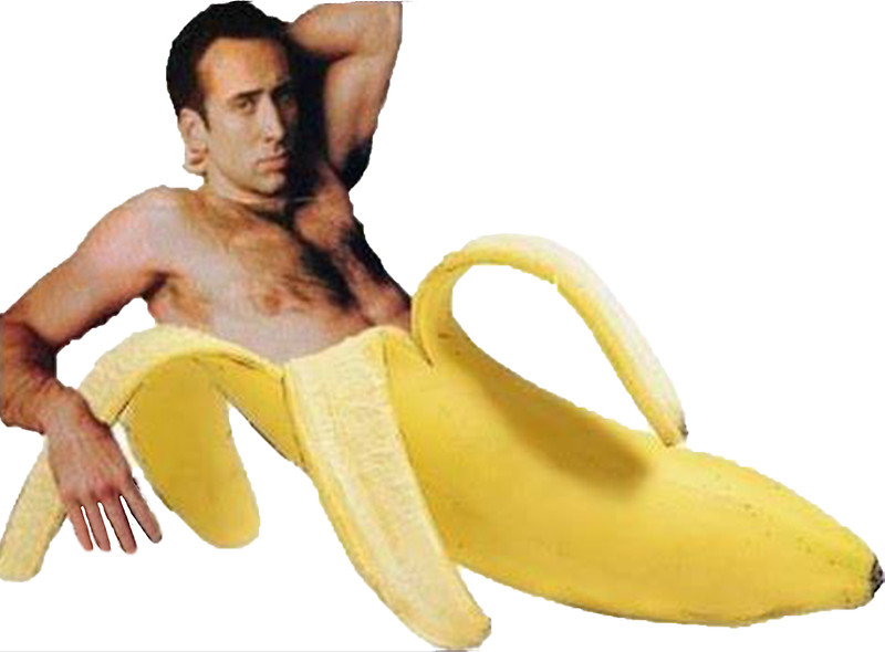 Banana Nicholas Cage Blank Meme Template