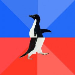 Socially awkward awesome penguin Blank Meme Template