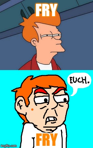 Witch one is the witch fry and witch one is the reel fry | FRY; FRY | image tagged in futurama fry | made w/ Imgflip meme maker