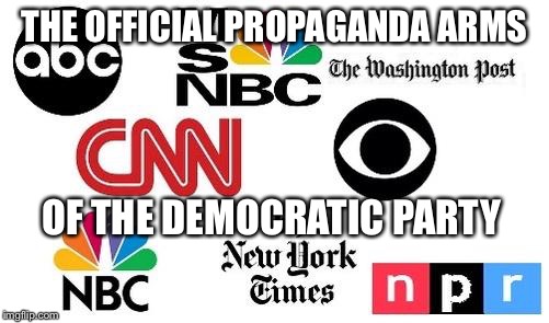 Lib mainstream media | THE OFFICIAL PROPAGANDA ARMS; OF THE DEMOCRATIC PARTY | image tagged in lib mainstream media,memes,liberal media,mainstream media,democratic party | made w/ Imgflip meme maker