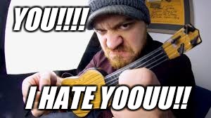 YOU!!!! I HATE YOOUU!! | image tagged in rob scallon,hate,guitar | made w/ Imgflip meme maker