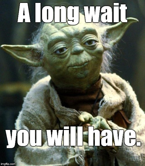 Star Wars Yoda Meme | A long wait you will have. | image tagged in memes,star wars yoda | made w/ Imgflip meme maker