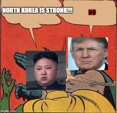 North Korea Will Never Be Strong | NO; NORTH KOREA IS STRONK!!! | image tagged in north korea vs america | made w/ Imgflip meme maker