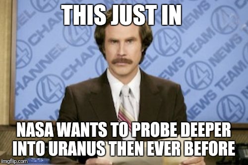 They Want To Explore In The Name Of Science  | THIS JUST IN; NASA WANTS TO PROBE DEEPER INTO URANUS THEN EVER BEFORE | image tagged in memes,ron burgundy,funny,puns,uranus | made w/ Imgflip meme maker