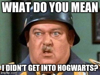 Hogwarts Acceptence | WHAT DO YOU MEAN; I DIDN'T GET INTO HOGWARTS? | image tagged in funny,hogan's heroes,hogwarts | made w/ Imgflip meme maker
