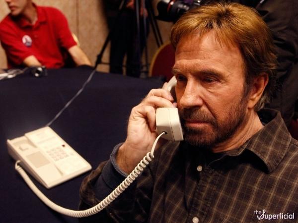 Chuck Norris on the Phone Blank Meme Template