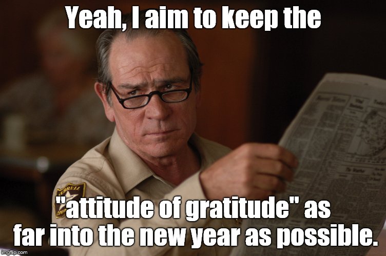 say what? | Yeah, I aim to keep the "attitude of gratitude" as far into the new year as possible. | image tagged in say what | made w/ Imgflip meme maker