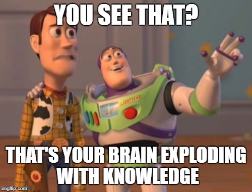 YOU SEE THAT? THAT'S YOUR BRAIN EXPLODING WITH KNOWLEDGE | image tagged in memes,x x everywhere | made w/ Imgflip meme maker