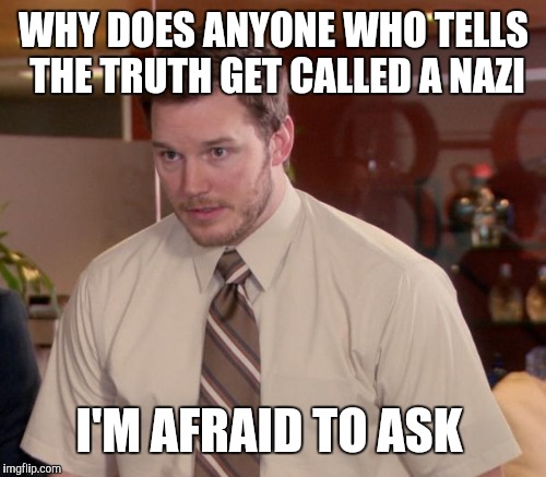 WHY DOES ANYONE WHO TELLS THE TRUTH GET CALLED A NAZI I'M AFRAID TO ASK | made w/ Imgflip meme maker