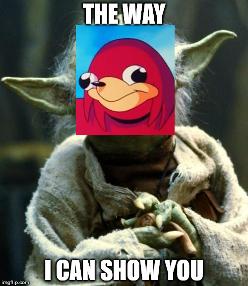 wise old ugandan warlock | THE WAY; I CAN SHOW YOU | image tagged in knuckles,funny stuff | made w/ Imgflip meme maker