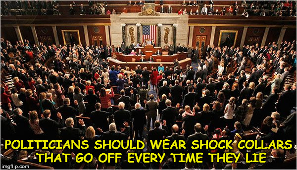 Con-gress |  POLITICIANS SHOULD WEAR SHOCK COLLARS THAT GO OFF EVERY TIME THEY LIE | image tagged in congress,memes,liar liar,what if i told you | made w/ Imgflip meme maker