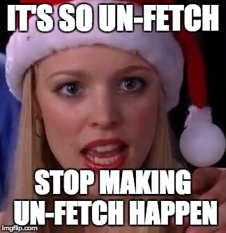 Mean girls fetch | IT'S SO UN-FETCH; STOP MAKING UN-FETCH HAPPEN | image tagged in mean girls fetch | made w/ Imgflip meme maker