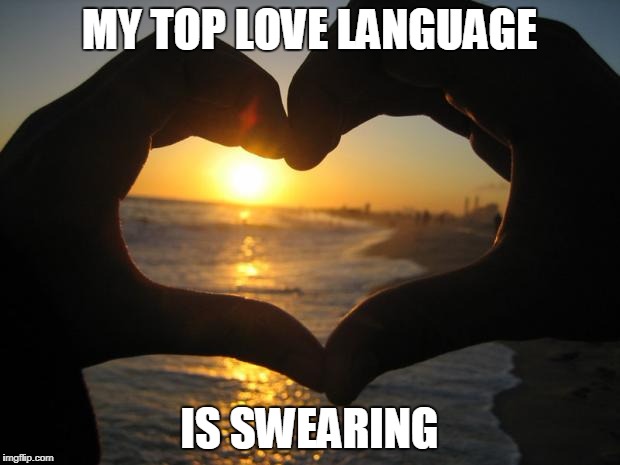 love | MY TOP LOVE LANGUAGE; IS SWEARING | image tagged in love | made w/ Imgflip meme maker