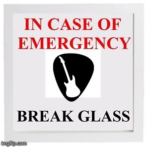 Pick out the shards later, right? | image tagged in break glass,guitar,music,rock and roll,break,emergency | made w/ Imgflip meme maker