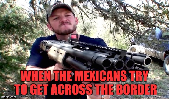 Border Patrol | WHEN THE MEXICANS TRY TO GET ACROSS THE BORDER | image tagged in immigration | made w/ Imgflip meme maker