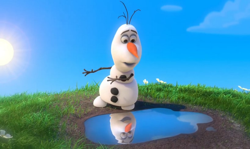 High Quality Olaf Looks At Puddle Blank Meme Template