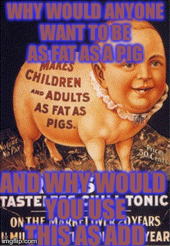 Become as fat as a pig  | WHY WOULD ANYONE WANT TO BE AS FAT AS A PIG; AND WHY WOULD YOU USE THIS AS ADD | image tagged in pig,fat,meme,oh god why,stupidity | made w/ Imgflip meme maker