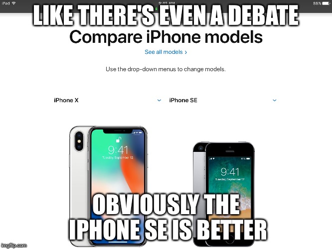 iPhone comparison - Imgflip