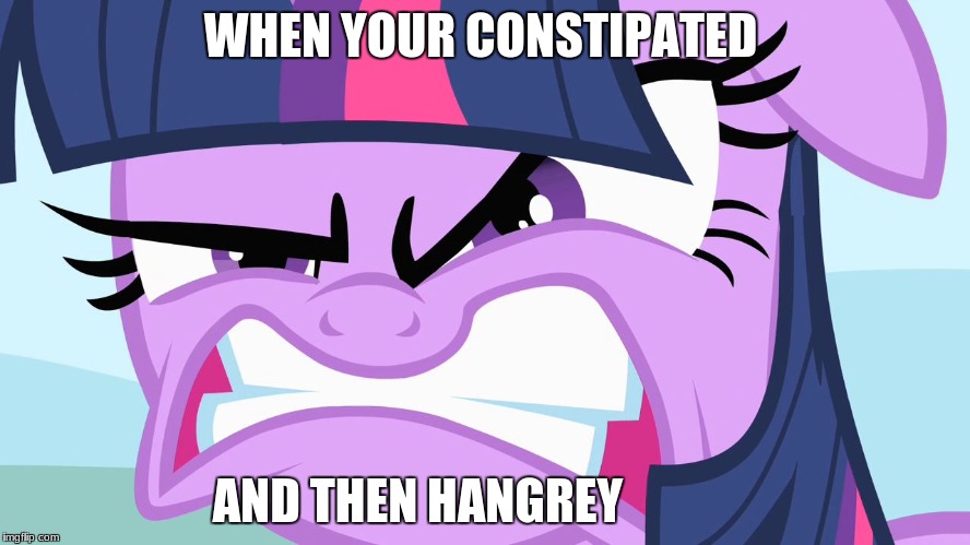 ANGRY Twilight | WHEN YOUR CONSTIPATED; AND THEN HANGREY | image tagged in angry twilight | made w/ Imgflip meme maker