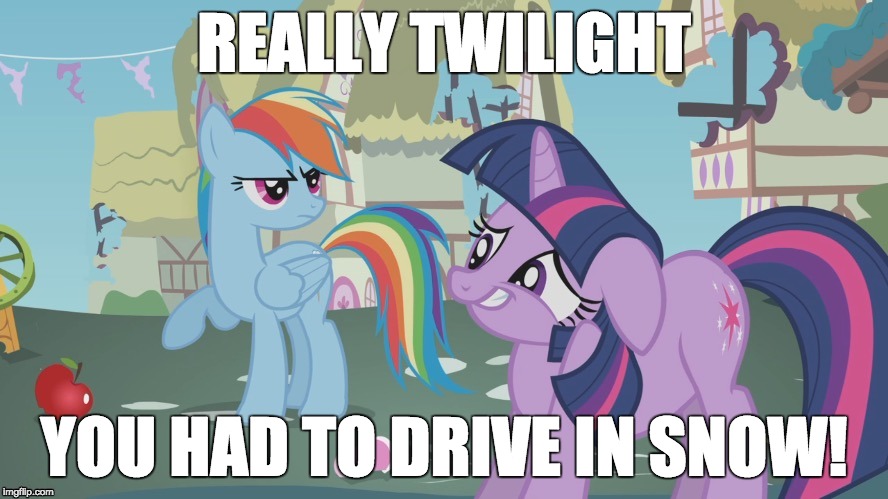 My challenge this morning! | REALLY TWILIGHT; YOU HAD TO DRIVE IN SNOW! | image tagged in really twilight,memes,driving,snow | made w/ Imgflip meme maker