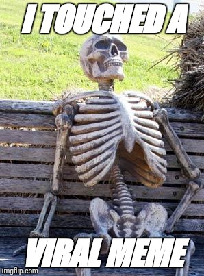 Waiting Skeleton Meme | I TOUCHED A VIRAL MEME | image tagged in memes,waiting skeleton | made w/ Imgflip meme maker