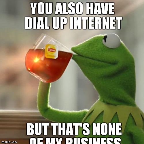 But That's None Of My Business Meme | YOU ALSO HAVE DIAL UP INTERNET BUT THAT'S NONE OF MY BUSINESS | image tagged in memes,but thats none of my business,kermit the frog | made w/ Imgflip meme maker