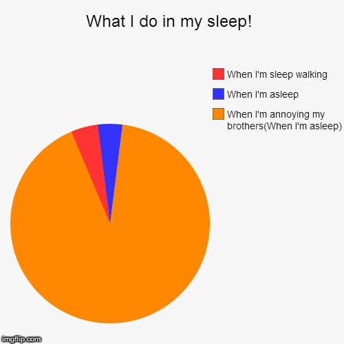 What I do in my sleep | image tagged in funny,pie charts,sleep yes | made w/ Imgflip chart maker