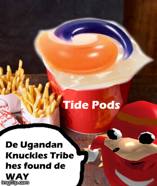 dead memes | image tagged in ugandan knuckles,tide pods,kfc | made w/ Imgflip meme maker