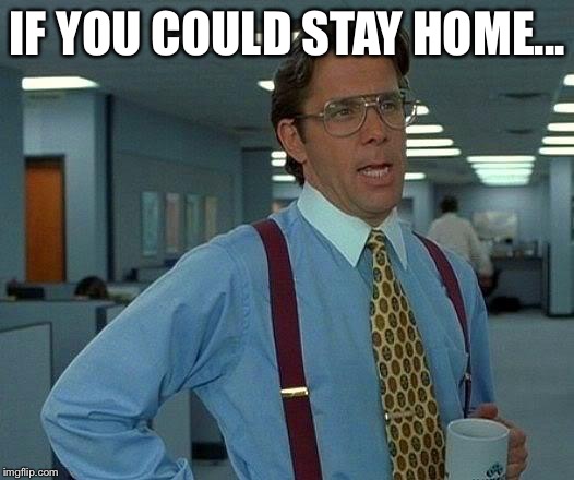 That Would Be Great Meme | IF YOU COULD STAY HOME... | image tagged in memes,that would be great | made w/ Imgflip meme maker