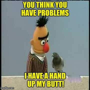 YOU THINK YOU HAVE PROBLEMS I HAVE A HAND UP MY BUTT! | made w/ Imgflip meme maker