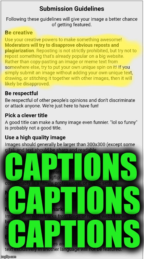 CAPTIONS CAPTIONS CAPTIONS | made w/ Imgflip meme maker