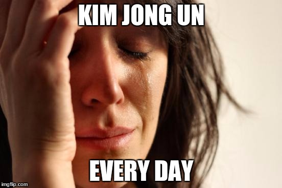 First World Problems Meme | KIM JONG UN; EVERY DAY | image tagged in memes,first world problems | made w/ Imgflip meme maker